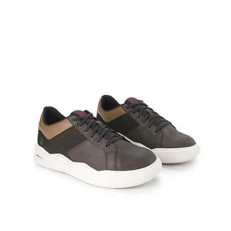 Hush Puppies Sepatu Pria Sneakers Rush Sneaker In Dark Brown Leather