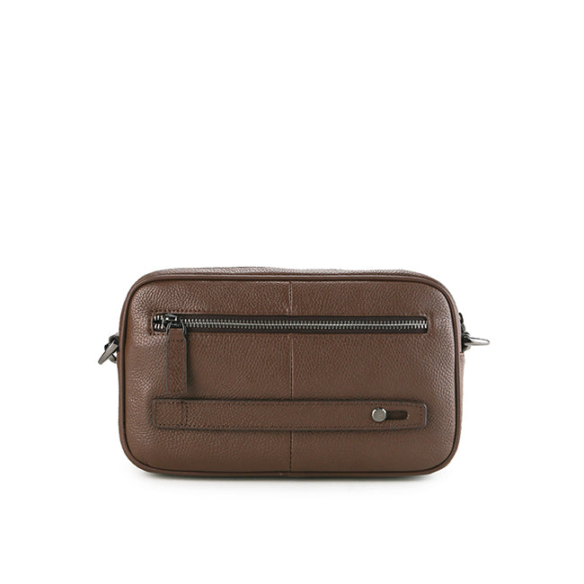 Fugol Clutch/Messenger Bag In Dark Brown