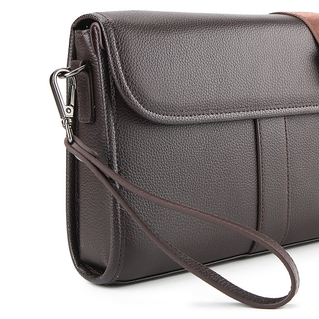 Tad Clutch / Messenger Bag In Dark Brown