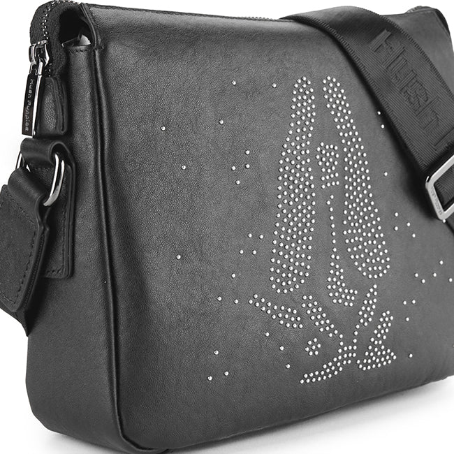Sparkle Messenger Bag In Black