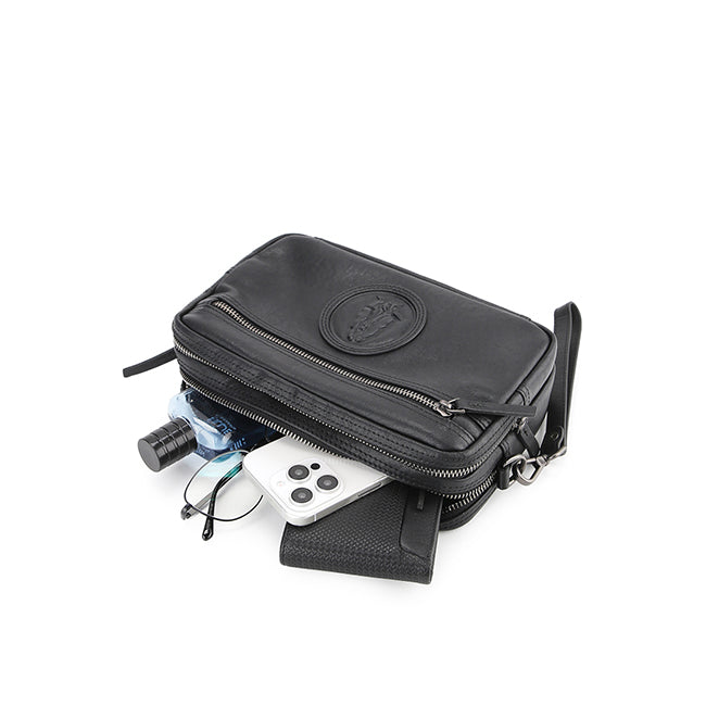 Hp Vii Clutch / Messenger Bag In Black