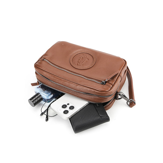 Hp Vii Clutch / Messenger Bag In Brown