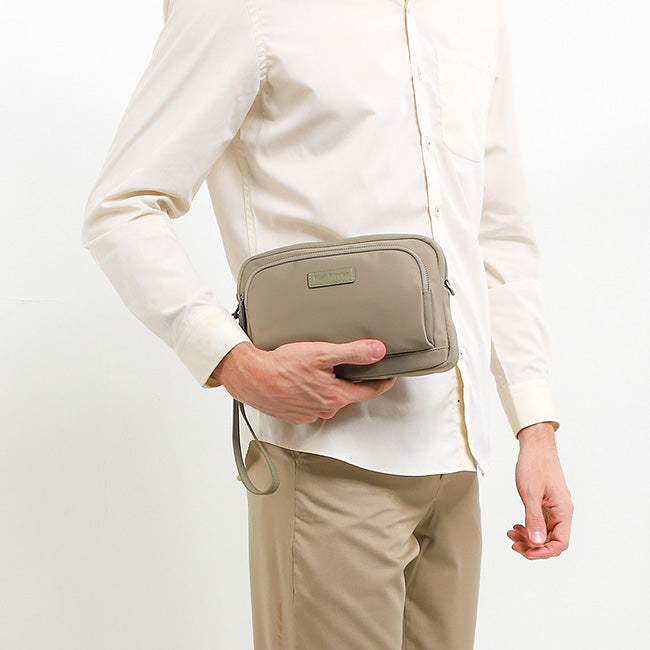Toby Clutch/Messenger Bag In Light Khaki