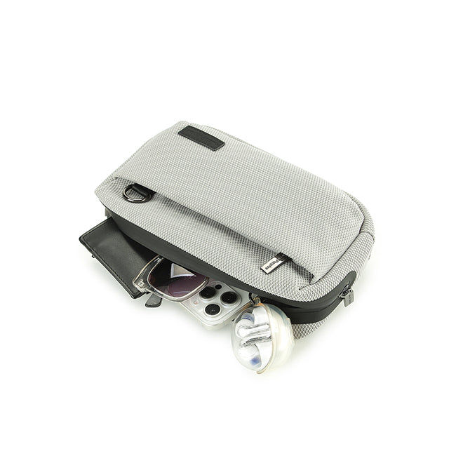 Timmy Clutch / Messenger Bag In Light Grey