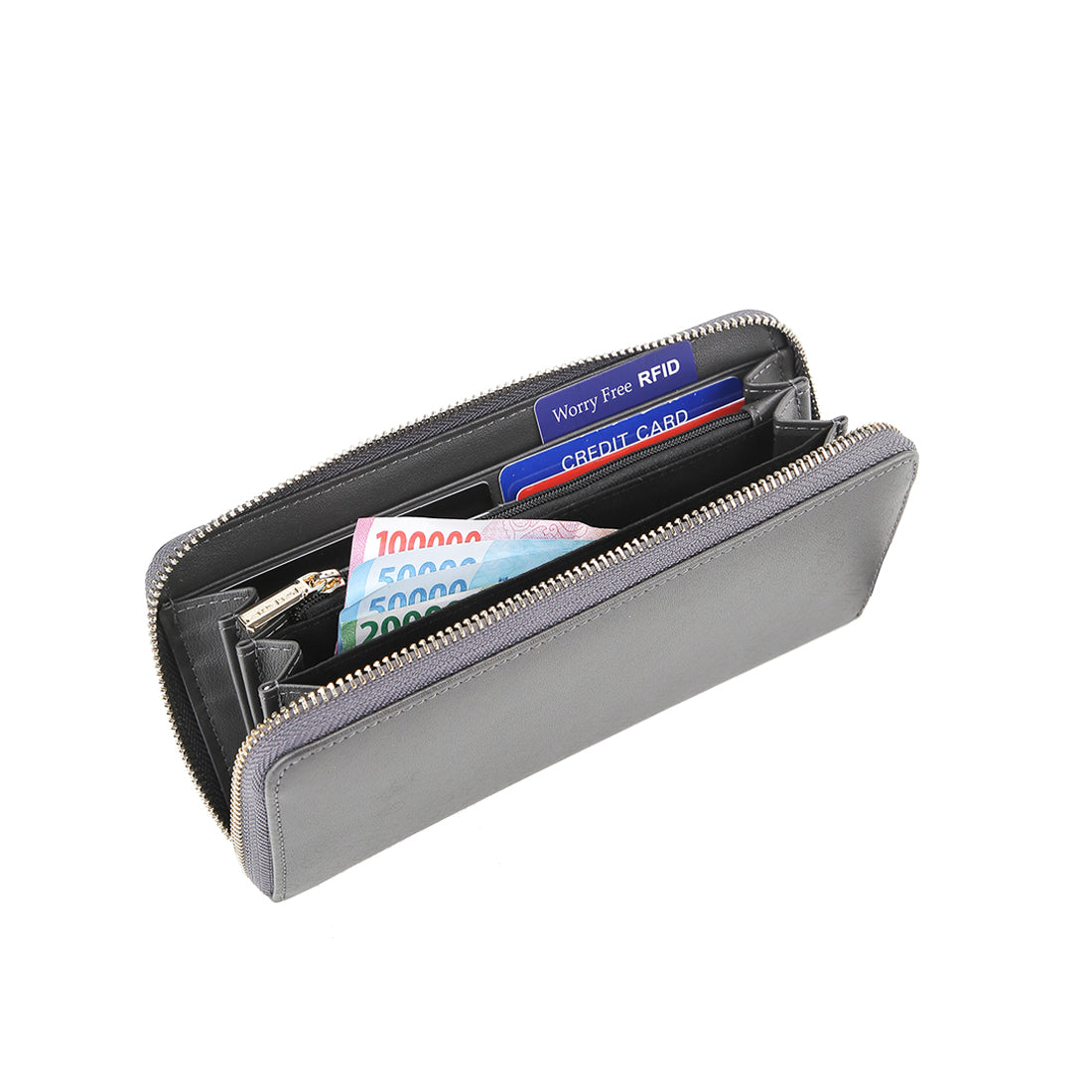 Long Wallet Bonnie Long Zip Wlt In Dark Grey