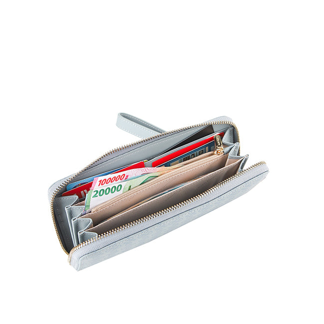 Bonnie Long Zip Wlt In Light Blue