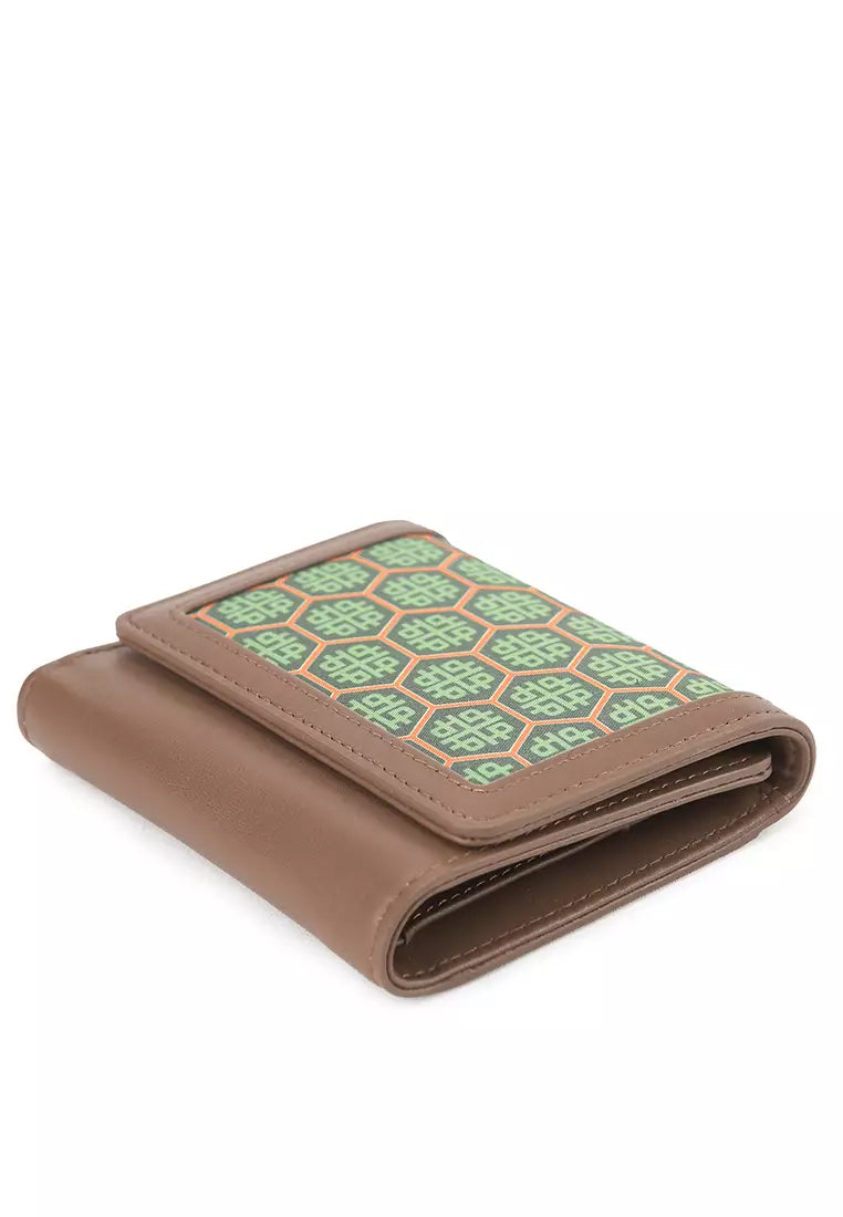 Art Deco Ii Tri Fold Wlt In Brown