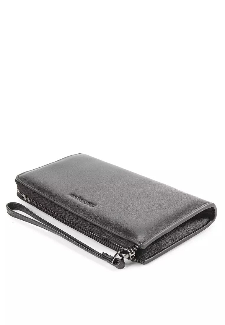 Art Deco Long Zip Wlt In Black