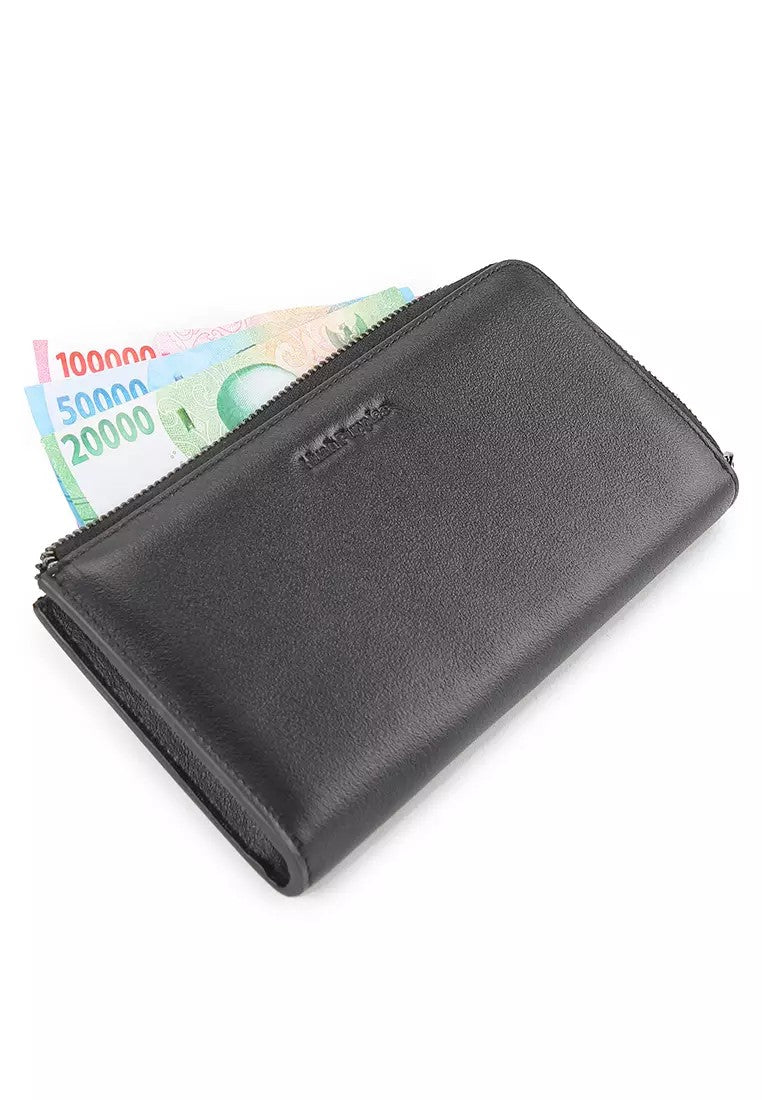 Art Deco Long Zip Wlt In Black