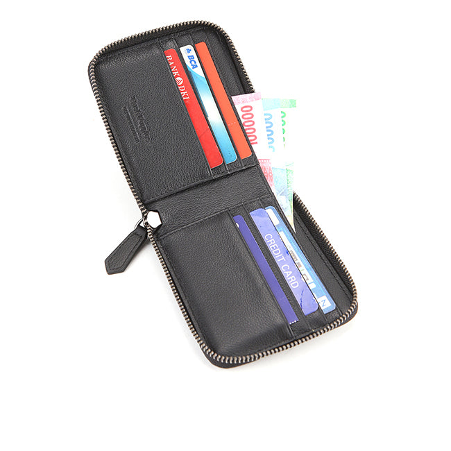 Jiro Short Zip Wlt In Black