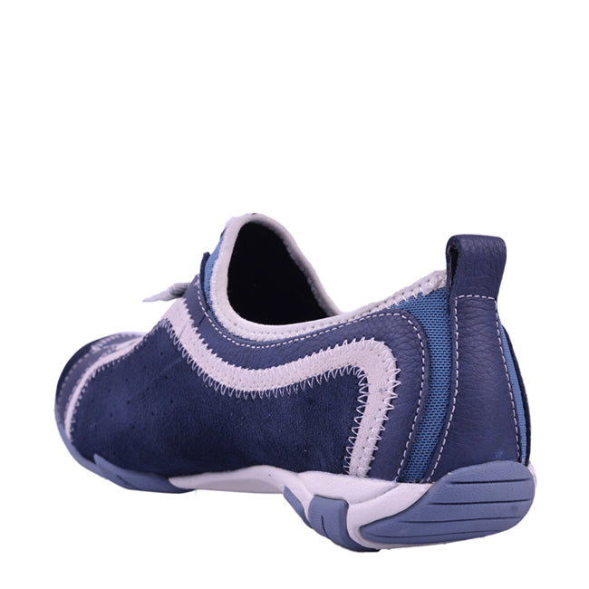 Lace Up Ladies Casual - Qualify In Navy Leather