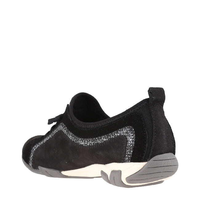Sneakers Ladies Casual - Qualify In Black Nubuck
