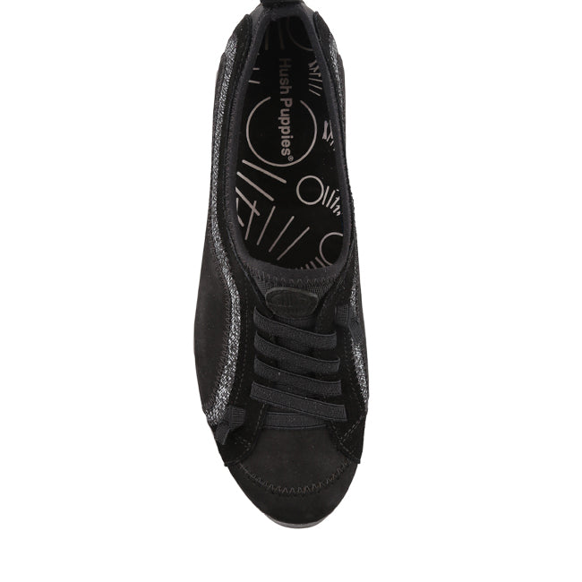 Lace Up Ladies Casual - Qualify In Black Nubuck