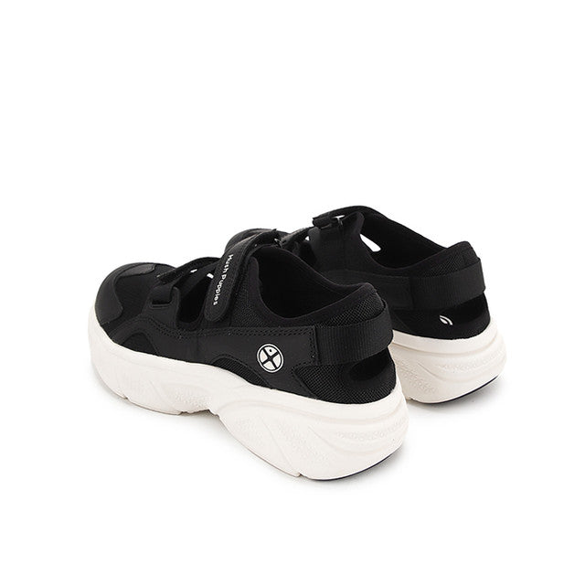 Sling Back Movement Hybrid In Bold Black Leather