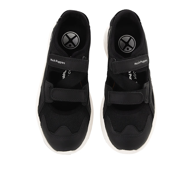 Sling Back Movement Hybrid In Bold Black Leather