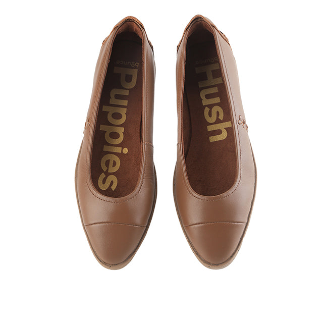 Flats Aura Ballet In Cognac Leather