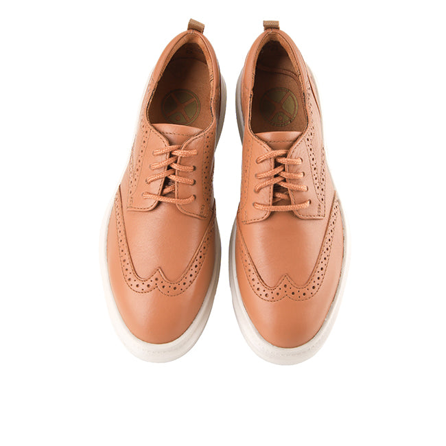 Casual Joy Wingtip In Tan Leather