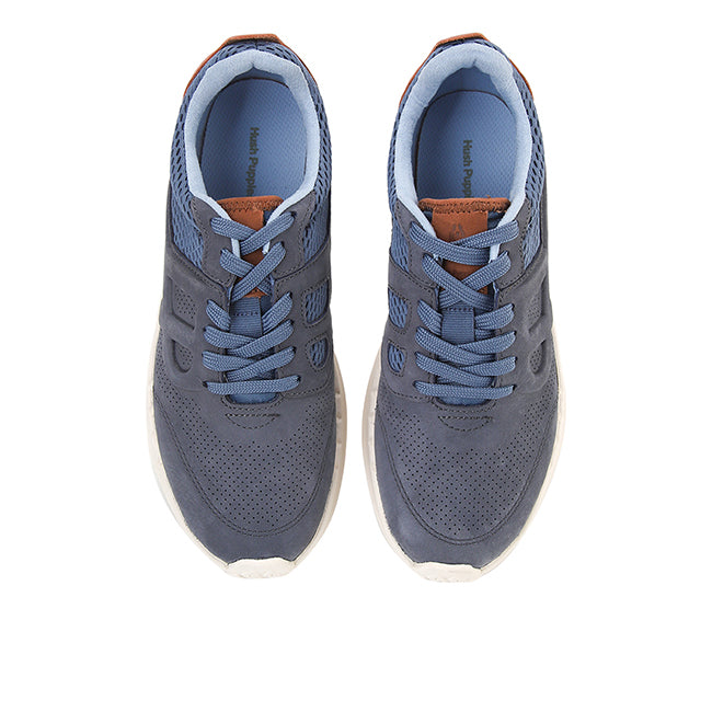 Seventy8 Lthr Runner In Stone Blue Nubuck