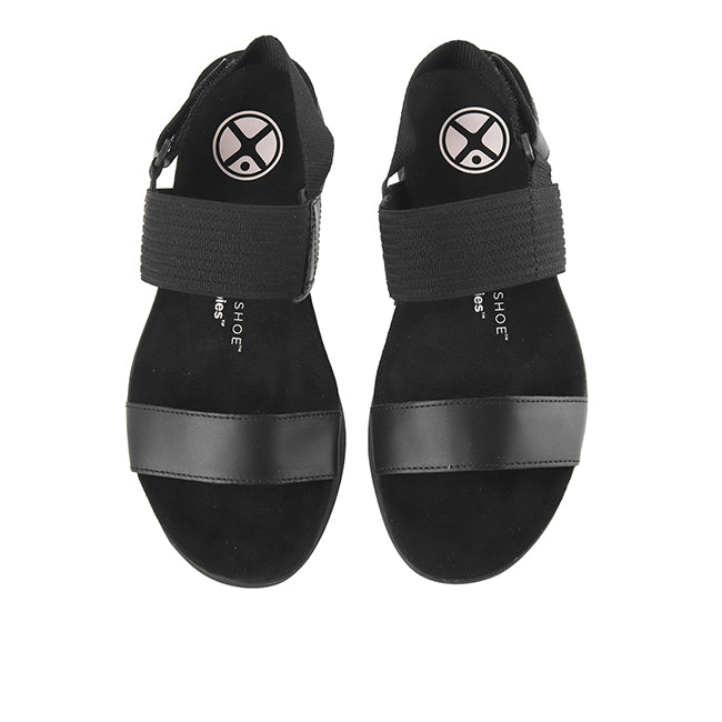 Strap Breathe Gore Sandal In Bold Black Leather