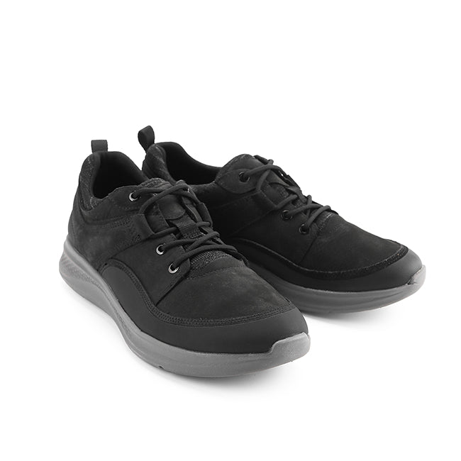 Hush Puppies Sepatu Pria Sneakers Elevate Wthr Sneaker In Bold Black Nubuck