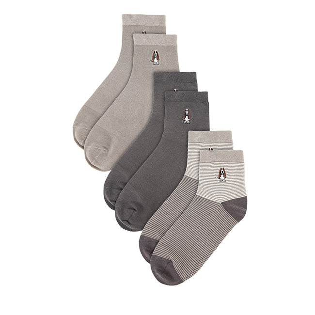 Socks Grayed M Qua Sock In Dg/Bk/Lg