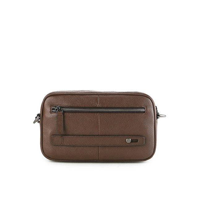 Fugol Clutch/Messenger Bag In Dark Brown