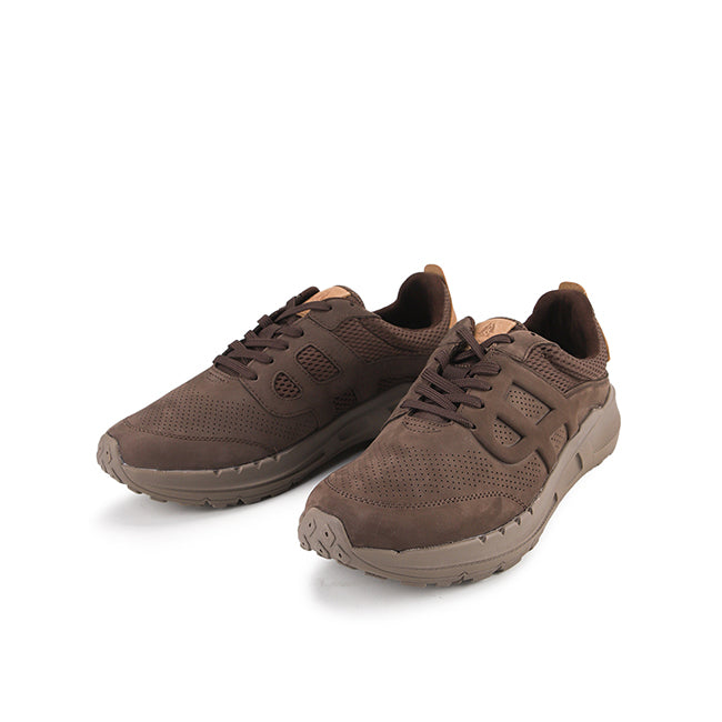Seventy8 Lthr Runner In Dark Brown Nubuck