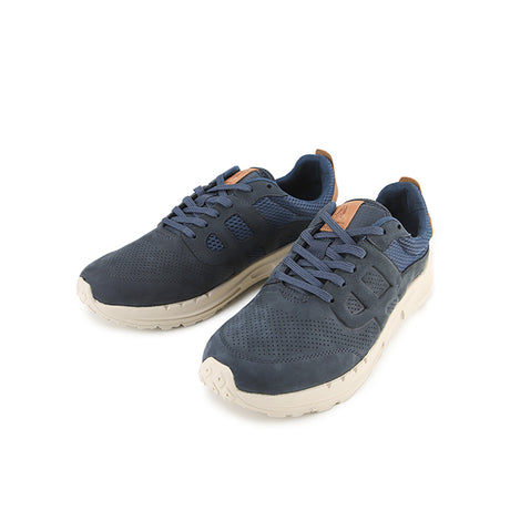 Seventy8 Lthr Runner In Navy Blue Nubuck