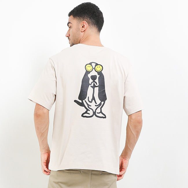 T-Shirt Bassethound X Smileyworld Tee In Beige