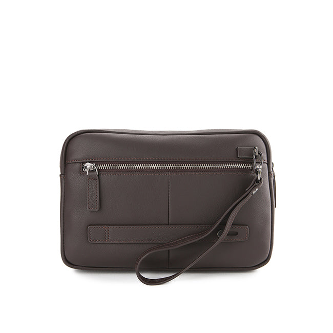 Woody Clutch In Dark Brown