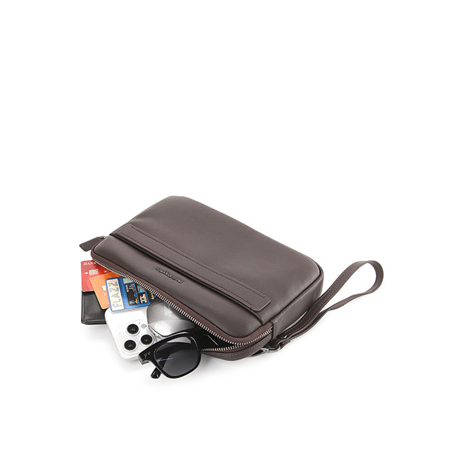 Woody Clutch In Dark Brown