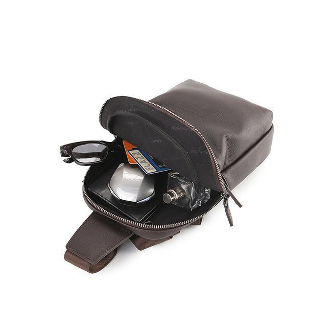 Woody Chest Bag In Dark Brown