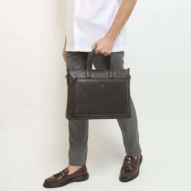 Adam Document Bag In Dark Brown