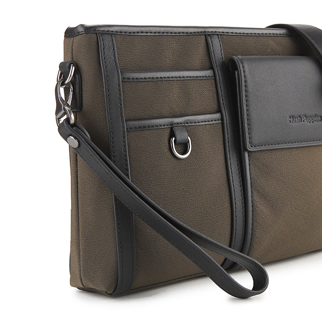 Hush Puppies Pria William Clutch / Messenger Bag In Khaki