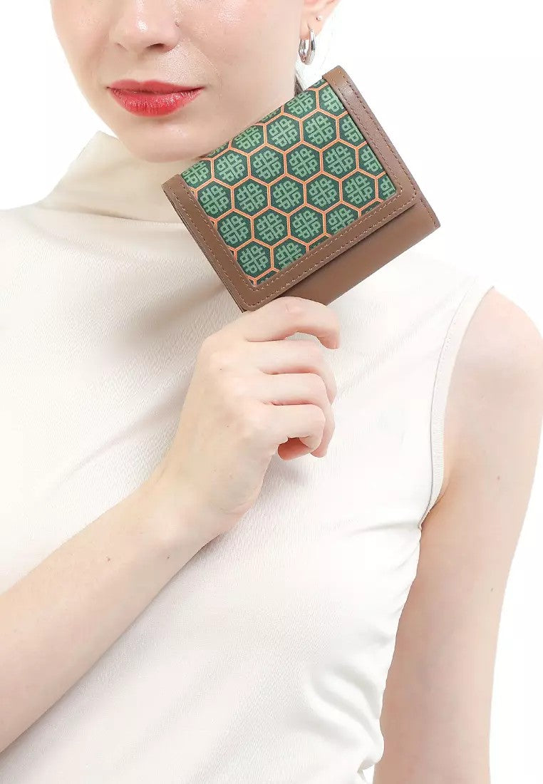 Art Deco Ii Tri Fold Wlt In Brown
