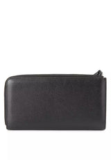 Art Deco Long Zip Wlt In Black