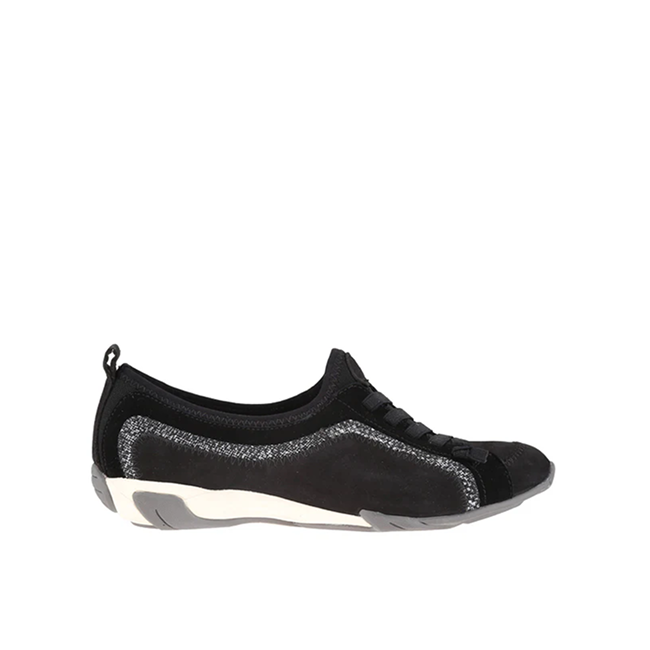 Sneakers Ladies Casual - Qualify In Black Nubuck