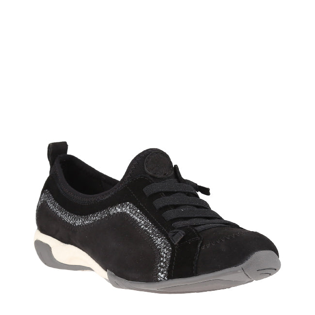Hush Puppies Sepatu Lace Up Wanita Ladies Casual - Qualify In Black Nubuck