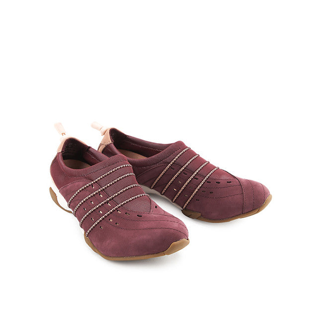 Slip On Energize In Merlot Red Nubuck