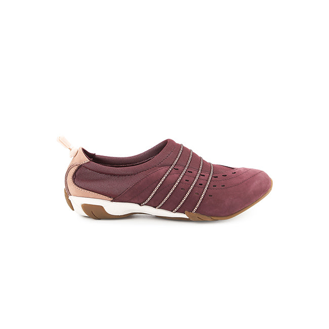 Slip On Energize In Merlot Red Nubuck
