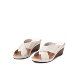 Wedges Gretna Cross In Off White