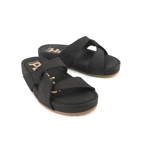 Mylah Twist Slide In Bold Black Nubuck