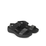 Strap Breathe Gore Sandal In Bold Black Leather