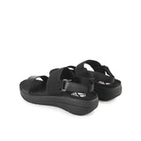 Strap Breathe Gore Sandal In Bold Black Leather
