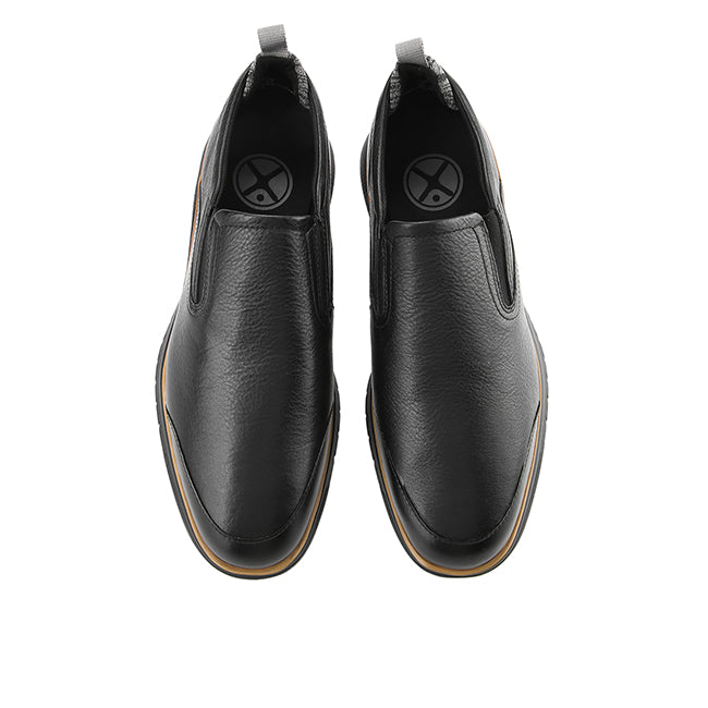 Advance Wthr Slipon In Bold Black Leather