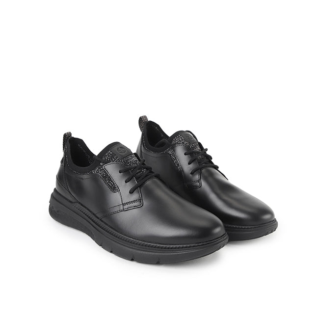 Excel Lace Up In Bold Black Leather