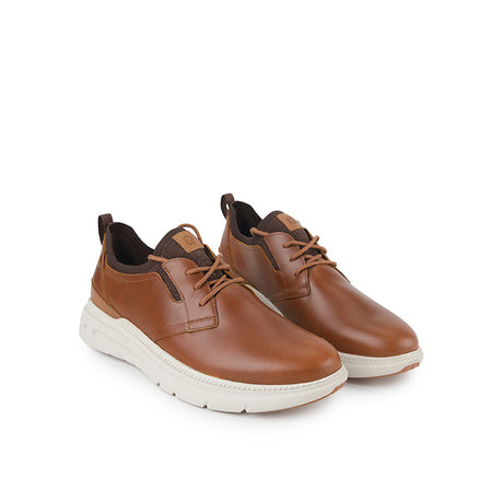 Hush Puppies Men Shoes Excel Lace Up In Cognac Leather