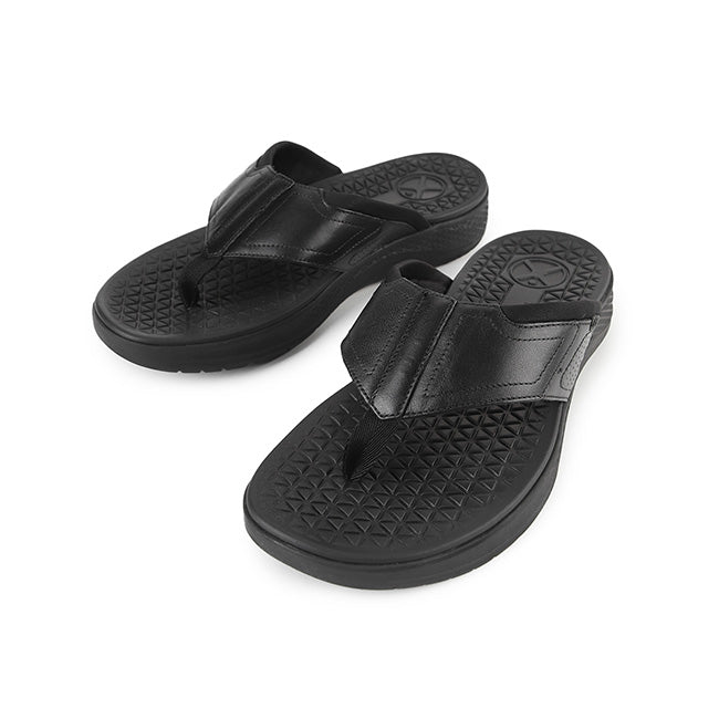 Activate Toepost In Bold Black Leather