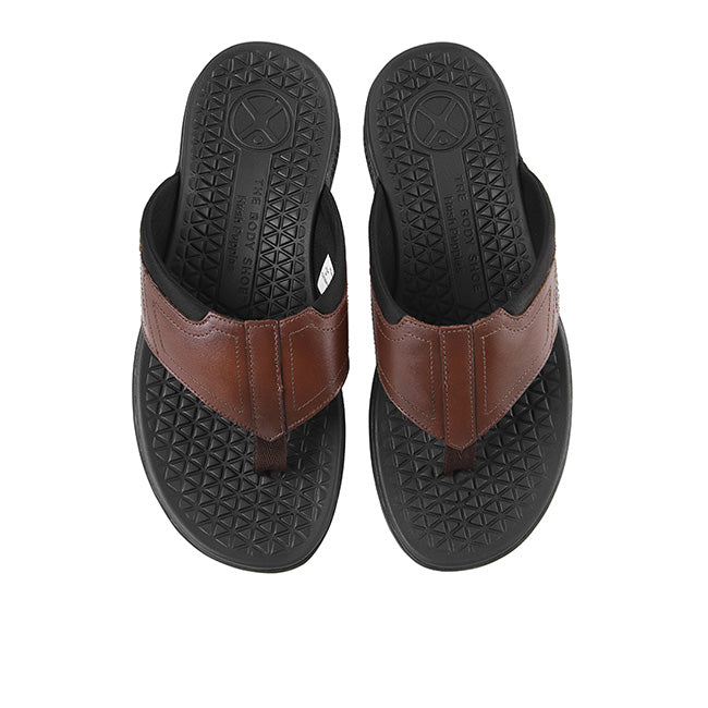 Activate Toepost In Dark Brown Leather