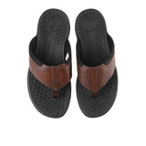 Activate Toepost In Dark Brown Leather